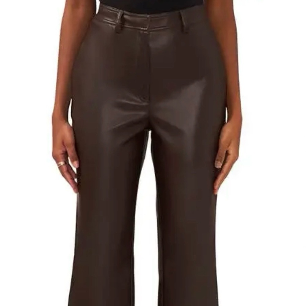 Halogen Brown Vegan Leather Pants